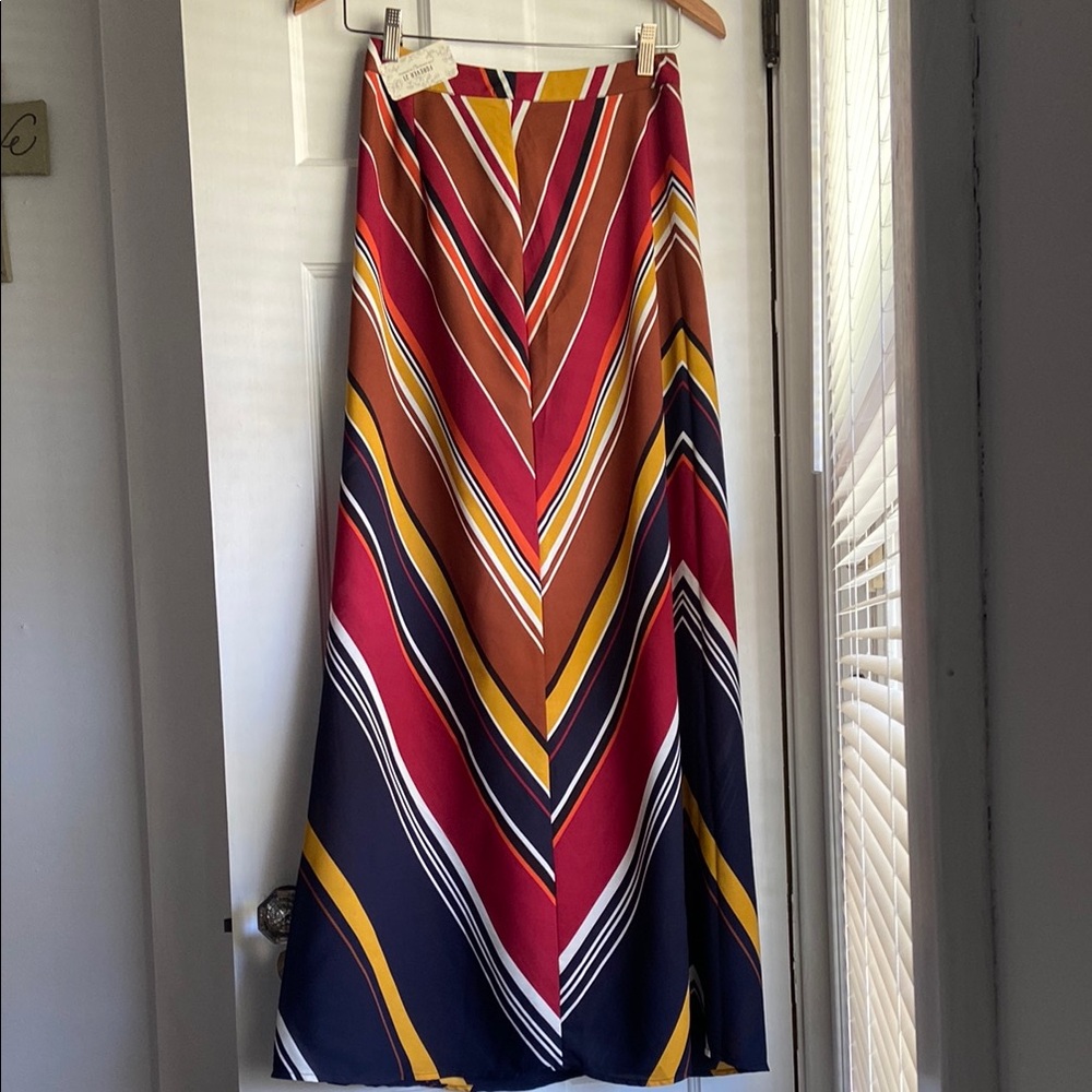 Striped Multicolor Maxi Skirt